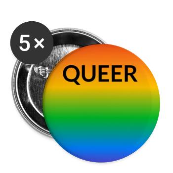 Queer Pride Gradient - Buttons large 2.2''/56 mm (5-pack) - white - Front