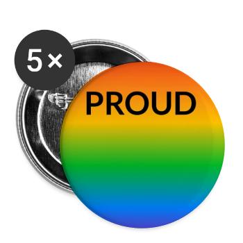 Fierté Arc-en-ciel LGBT - Lot de 5 grands badges (56 mm) - blanc - Devant