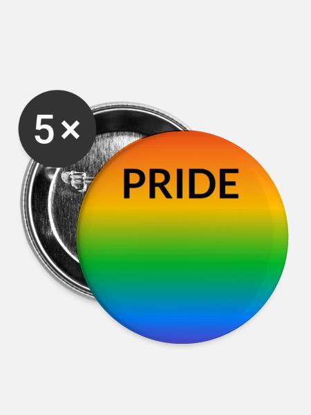 Pride Rainbow LGBTQ - Buttons groß 56 mm (5er Pack) - Weiß