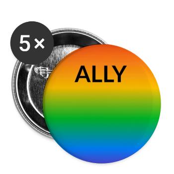 Pride Ally - Buttons large 2.2''/56 mm (5-pack) - white - Front