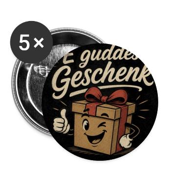Geschenk T-Shirt - Buttons groß 56 mm (5er Pack) - Weiß - Vorne