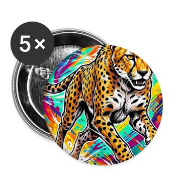 cheetah - Buttons large 2.2''/56 mm (5-pack) - white - Front