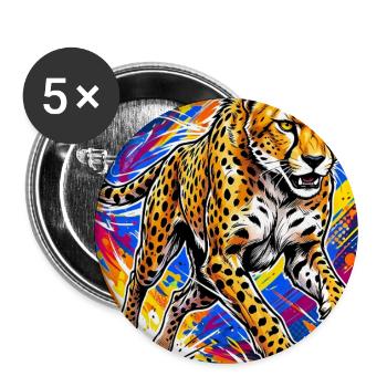cheetah - Buttons large 2.2''/56 mm (5-pack) - white - Front