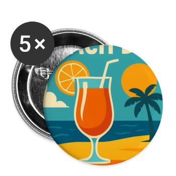 Summer Vibes - Buttons groß 56 mm (5er Pack) - Weiß - Vorne