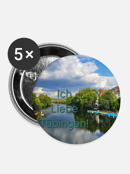 Tübingen City! - Buttons groß 56 mm (5er Pack) - Weiß