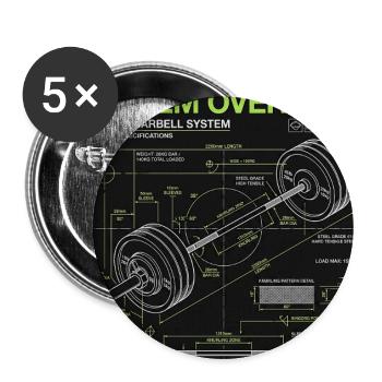 Schwermetall Blueprint - Buttons groß 56 mm (5er Pack) - Weiß - Vorne
