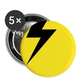 Lightning – Thunderstorm, Storm & Electricity Power - Buttons large 2.2''/56 mm (5-pack) - white - Front