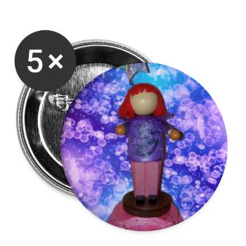 Glitzerstern Figurensommer - Buttons groß 56 mm (5er Pack) - Weiß - Vorne