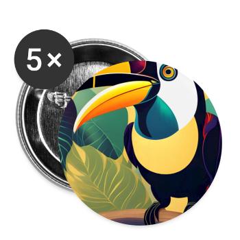 Toucan - Lot de 5 grands badges (56 mm) - blanc - Devant