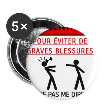 Ne pas me dire comment m'entraîner - Lot de 5 grands badges (56 mm) - blanc - Devant
