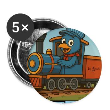Zugvogel by Rico Beck - Buttons groß 56 mm (5er Pack) - Weiß - Vorne