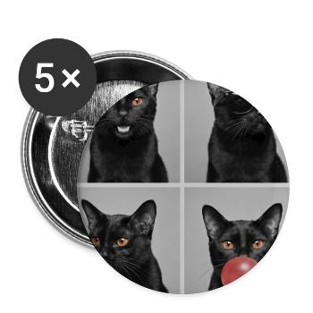 Cats Bombay Cat - Lot de 5 grands badges (56 mm) - blanc - Devant