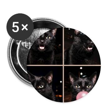 Cats Bengal Cat - Buttons large 2.2''/56 mm (5-pack) - white - Front