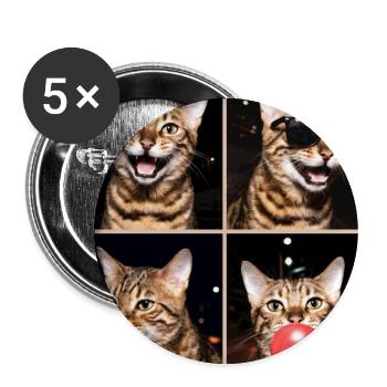 Cats Bengal Cat - Buttons large 2.2''/56 mm (5-pack) - white - Front
