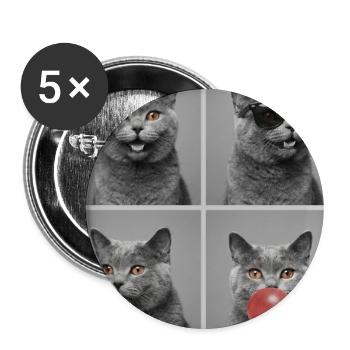Cats Carthusian Cat - Buttons large 2.2''/56 mm (5-pack) - white - Front