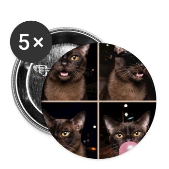 Chats Chat birman européen - Lot de 5 grands badges (56 mm) - blanc - Devant