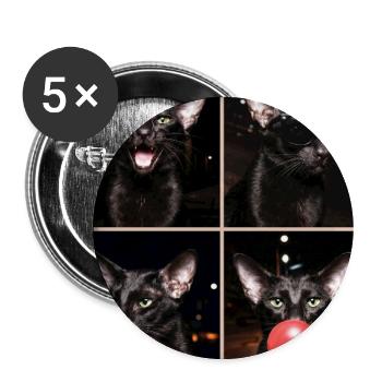 Katzen Orientalisch Kurzhaar Katze - Buttons groß 56 mm (5er Pack) - Weiß - Vorne