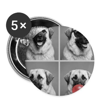 Hunde Kangal Hund - Buttons groß 56 mm (5er Pack) - Weiß - Vorne