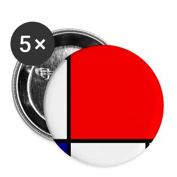 Mondrian 1 - Buttons large 2.2''/56 mm (5-pack) - white - Front