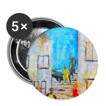 Urban Abstraktes Graffiti mit Legenden - Buttons groß 56 mm (5er Pack) - Weiß - Vorne
