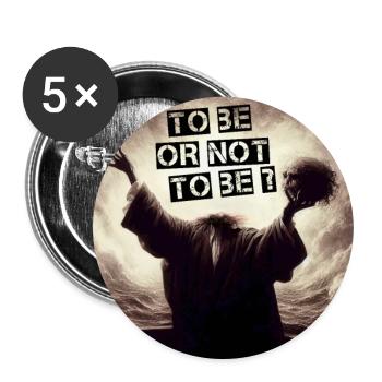 To be or not to be? - Buttons large 2.2''/56 mm (5-pack) - white - Front