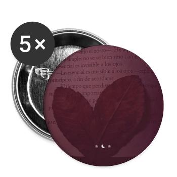 Heart of Leaves in Moonlight - Buttons large 2.2''/56 mm (5-pack) - white - Front