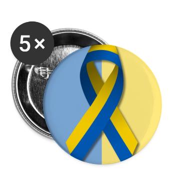 Peace for Ukraine - Buttons large 2.2''/56 mm (5-pack) - white - Front