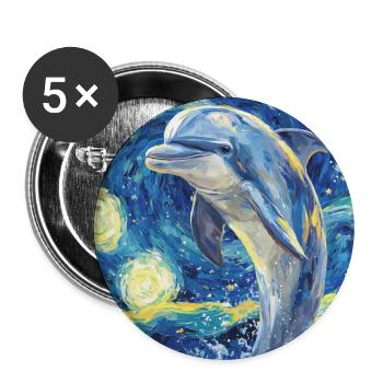 Delfin Style Van Gogh Étoilé - Lot de 5 grands badges (56 mm) - blanc - Devant