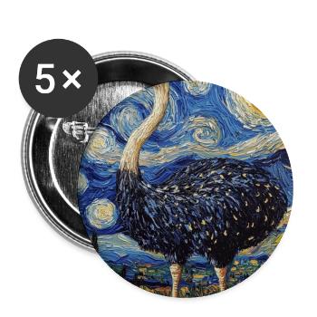 Bouquet Nuit étoilée style Van Gogh - Lot de 5 grands badges (56 mm) - blanc - Devant
