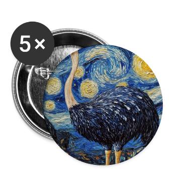 Bouquet Nuit étoilée style Van Gogh - Lot de 5 grands badges (56 mm) - blanc - Devant