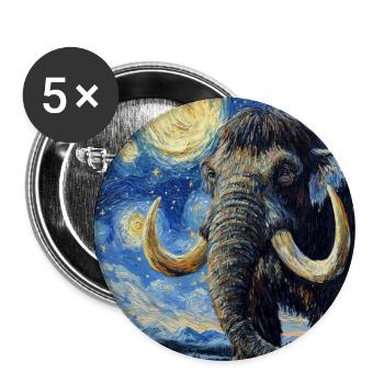 Mammouth Van Gogh Nuit étoilée - Lot de 5 grands badges (56 mm) - blanc - Devant