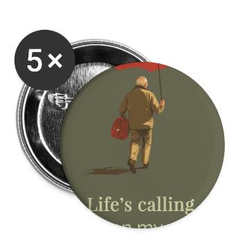 Life’s Calling – I’m on My Way   Travel Quote - Buttons groß 56 mm (5er Pack) - Weiß - Vorne