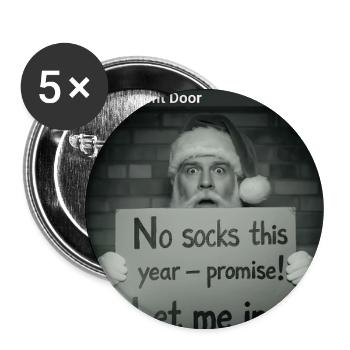 Noël amusant avec le Père Noël - Lot de 5 grands badges (56 mm) - blanc - Devant