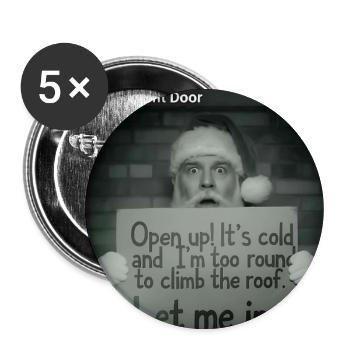 Noël amusant avec le Père Noël - Lot de 5 grands badges (56 mm) - blanc - Devant