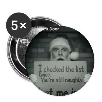 Noël amusant avec le Père Noël - Lot de 5 grands badges (56 mm) - blanc - Devant