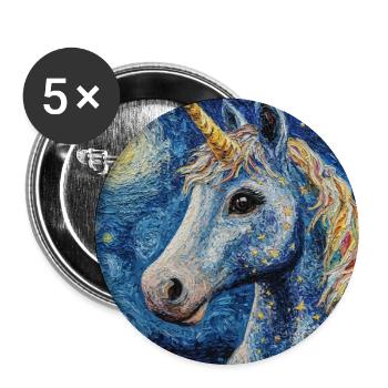 Einhorn Einhörner Unicorn Van Gogh Style - Buttons large 2.2''/56 mm (5-pack) - white - Front
