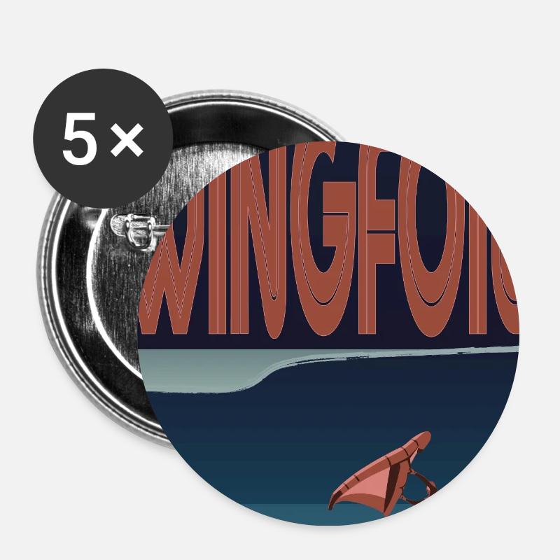 Wingfoiler Welle - Buttons groß 56 mm (5er Pack) - Weiß