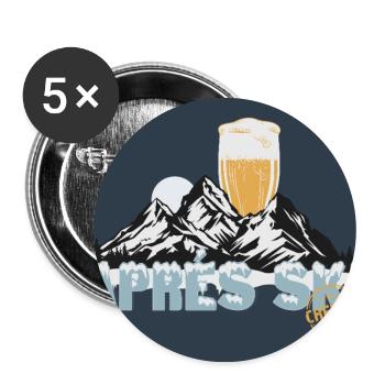 Après Ski Party – Cheers to the slopes! - Buttons large 2.2''/56 mm (5-pack) - white - Front
