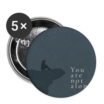 You are not alone - Buttons large 2.2''/56 mm (5-pack) - white - Front
