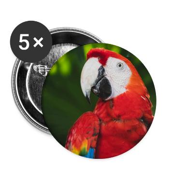 Tropische Farben des Macau-Aras - Buttons groß 56 mm (5er Pack) - Weiß - Vorne