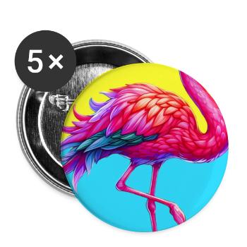 flamingo - Buttons large 2.2''/56 mm (5-pack) - white - Front