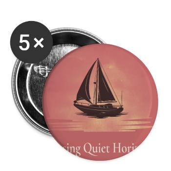 À la poursuite d’horizons tranquilles – Affiche de voile - Lot de 5 grands badges (56 mm) - blanc - Devant