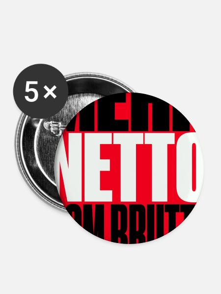 Mehr Netto Vom Brutto - Buttons groß 56 mm (5er Pack) - Weiß