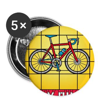 Heiliger Biker Buntglas-Fahrrad - Buttons groß 56 mm (5er Pack) - Weiß - Vorne