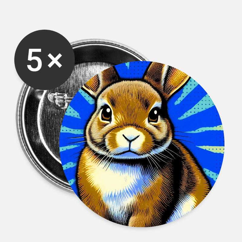rabbit - Buttons large 2.2''/56 mm (5-pack) - white