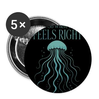 Jellyfish Ocean Jellyfish Flowy Soft Ocean Marine - Buttons large 2.2''/56 mm (5-pack) - white - Front