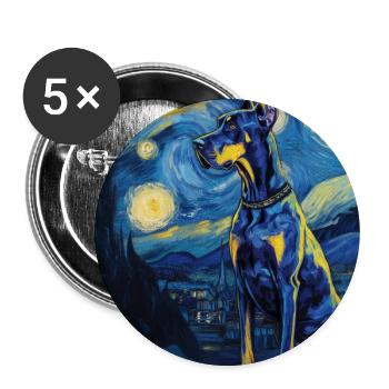 Dogue allemand - Lot de 5 grands badges (56 mm) - blanc - Devant