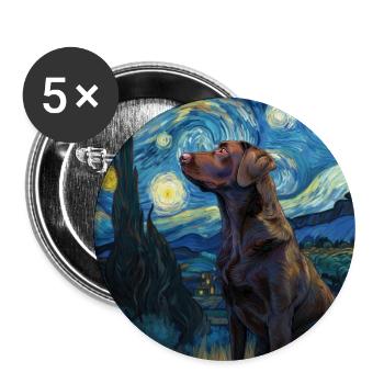 Labrador Retriever - Buttons large 2.2''/56 mm (5-pack) - white - Front