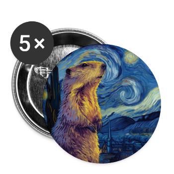 Murmeltier - Buttons groß 56 mm (5er Pack) - Weiß - Vorne