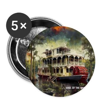 SOUL OF THE BAYOU -Southern Riverboat Architecture - Buttons large 2.2''/56 mm (5-pack) - white - Front